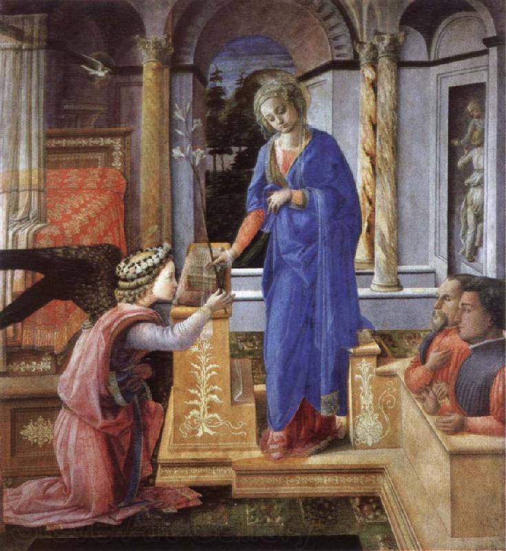 Fra Filippo Lippi The Annunciation with two kneeling donors Spain oil painting art
